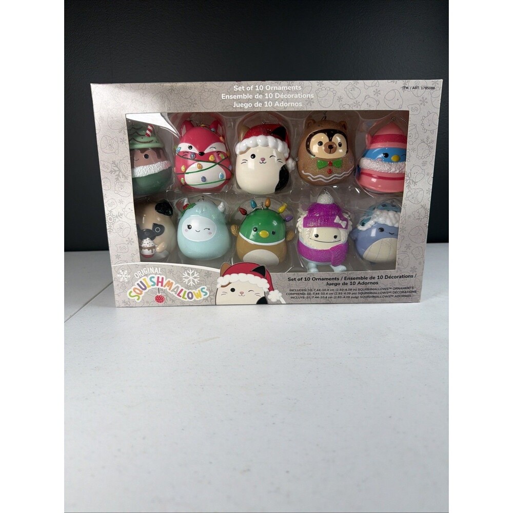 Original Squishmallows Christmas Tree Set of 10 Ornaments by Kurt Adler